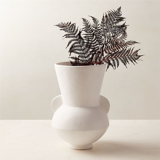 Hydra White Terracotta Vase
