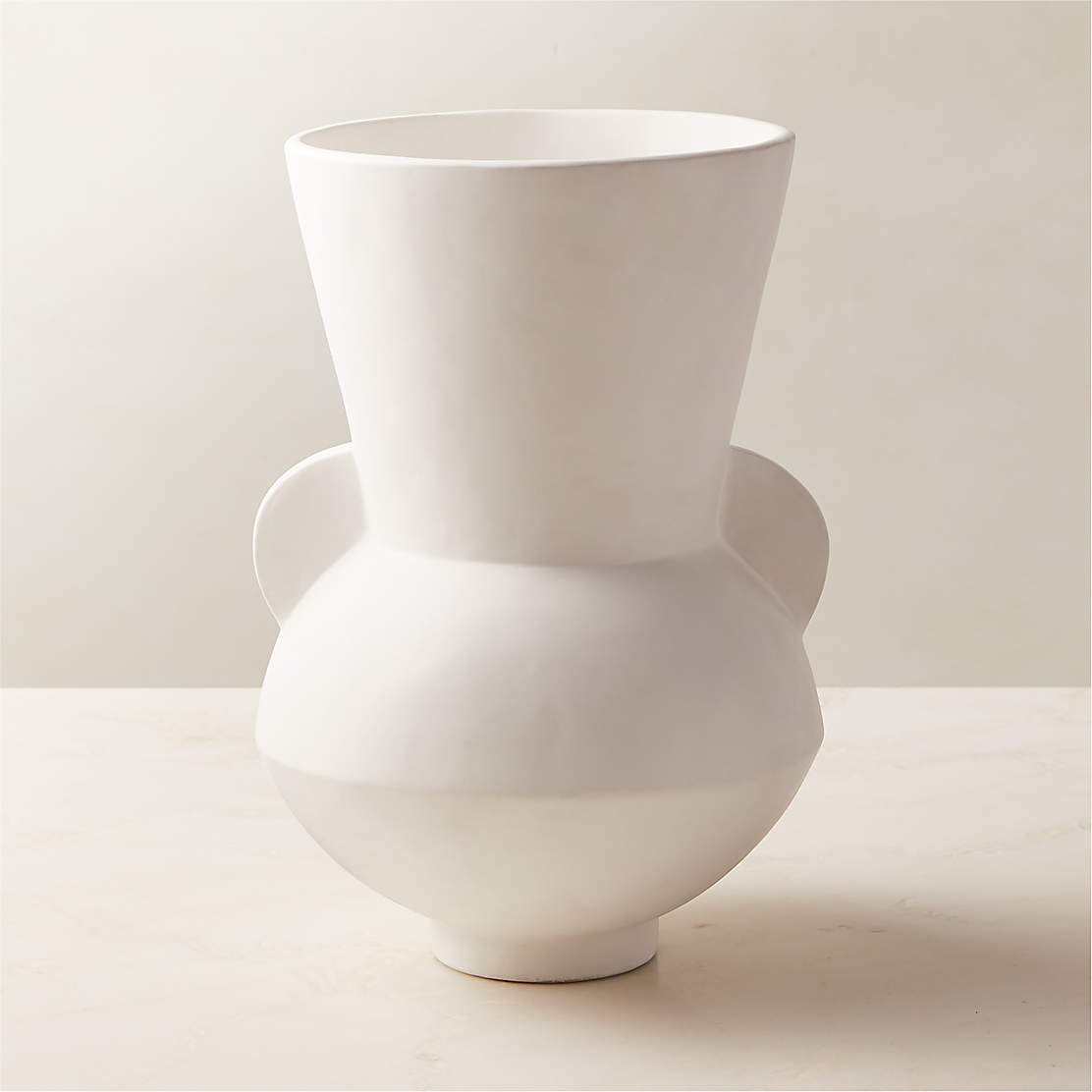 Hydra White Terracotta Vase 