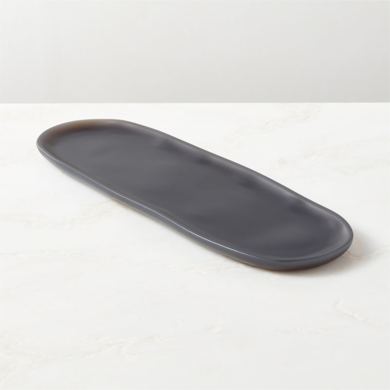 Hylee Oval Black Resin Serving Platter - image 0 of 6