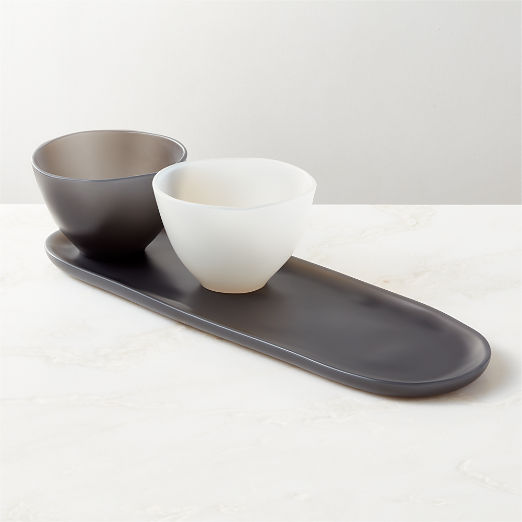 Hylee Grey Resin Dip Serving Bowl