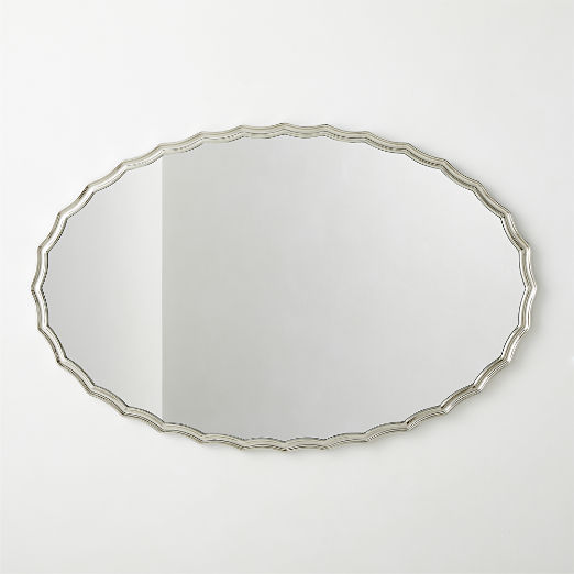 Hyra Polished Nickel Oval Wall Mirror 30"X46"