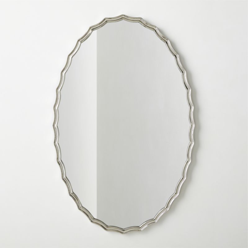 Hyra Polished Nickel Oval Wall Mirror 30"X46" - image 0 of 9