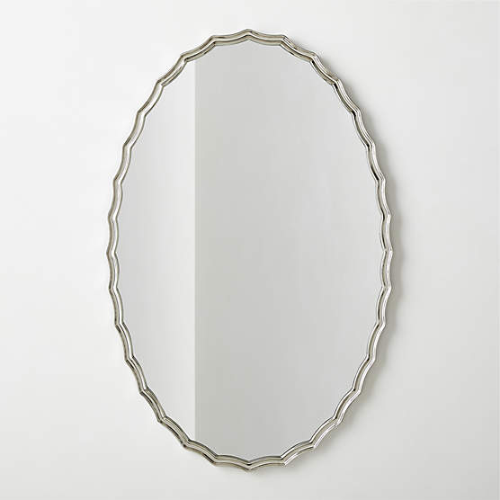 Hyra Polished Nickel Oval Wall Mirror 30"X46"