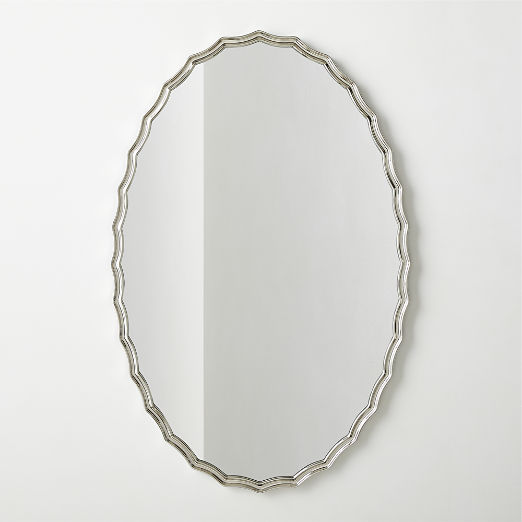 Hyra Polished Nickel Oval Wall Mirror 30"X46"