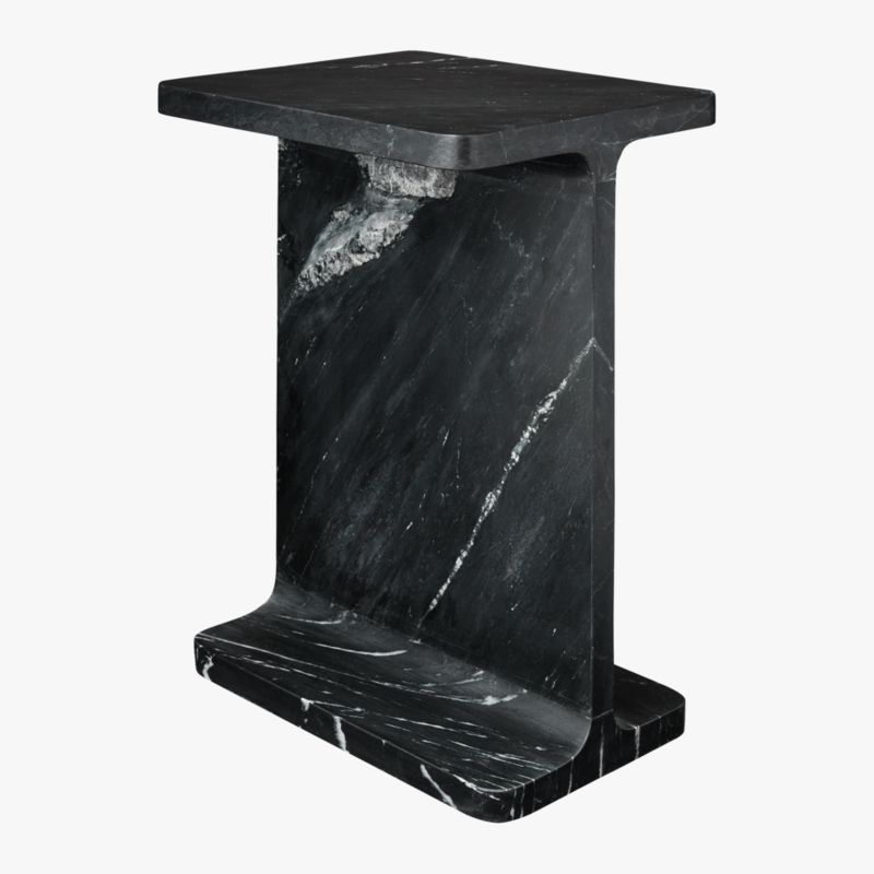 I Beam Black Marble Side Table - image 8 of 14