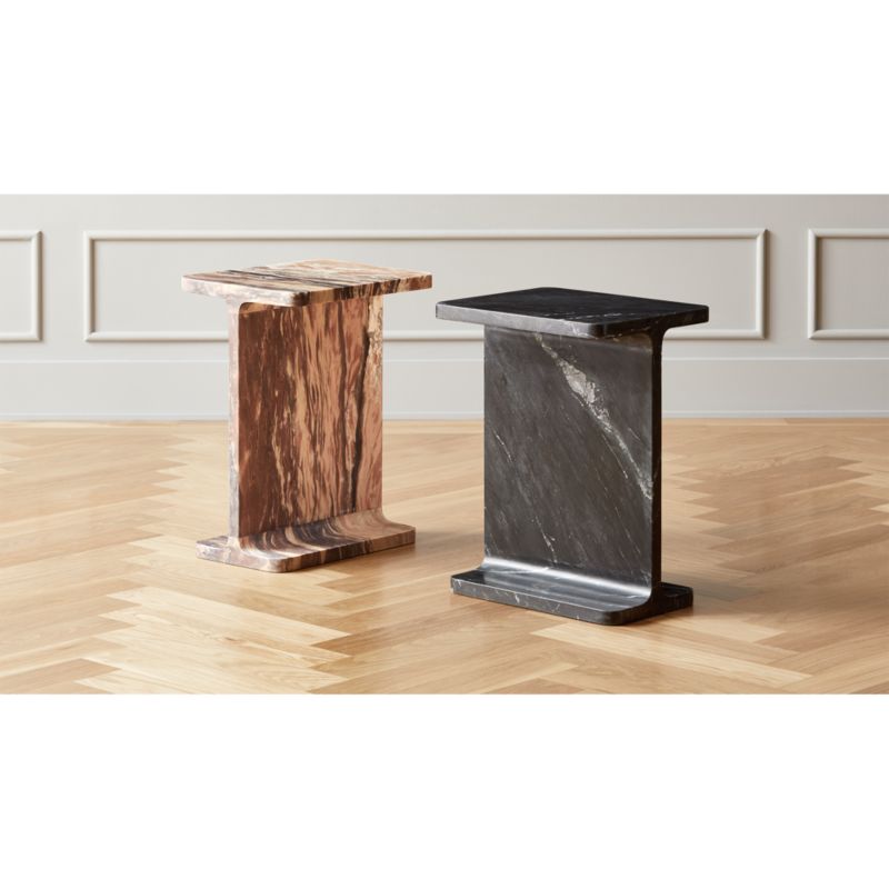 I Beam Marble Side Tables CB2 Canada