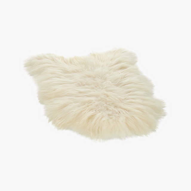 Icelandic White Sheepskin Fur Throw Blanket Reviews CB2