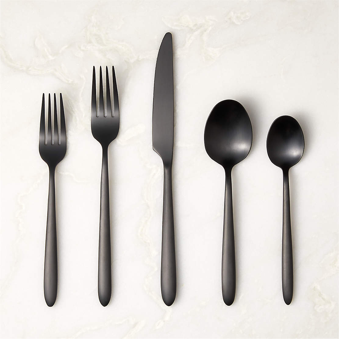 20Piece Pin Tumbled Black Flatware Set CB2