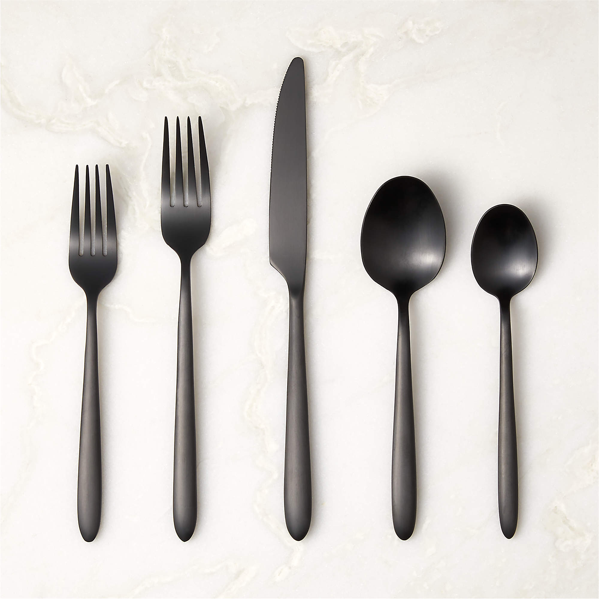 Ida Modern 20-Piece Black Flatware Set + Reviews | CB2