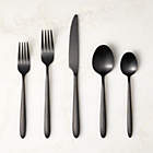 20-Piece Modern Parallel Brushed Black Flatware Set + Reviews