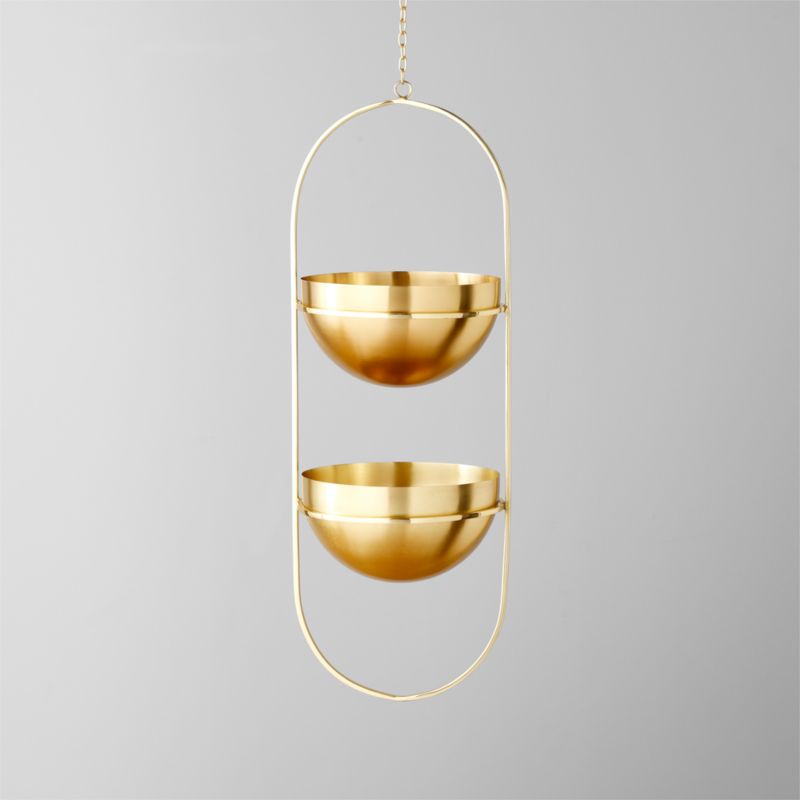 Idina Double Bowl Hanging Planter CB2