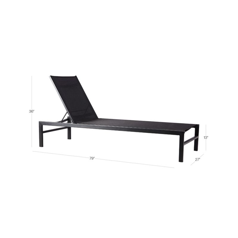 View Idle Black Outdoor Sun Lounger - image 3 of 10