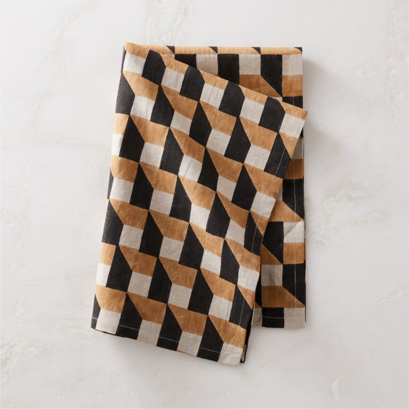 View Iker Geometric Block Print Tea Towel details