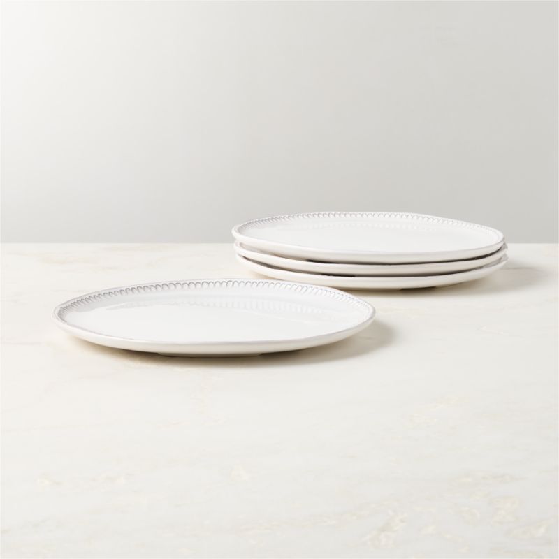 View Iliana White Stoneware Dinner Plates Set of 4 details