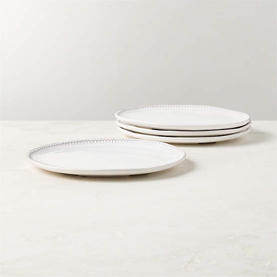 Iliana White Stoneware Dinner Plates Set of 4