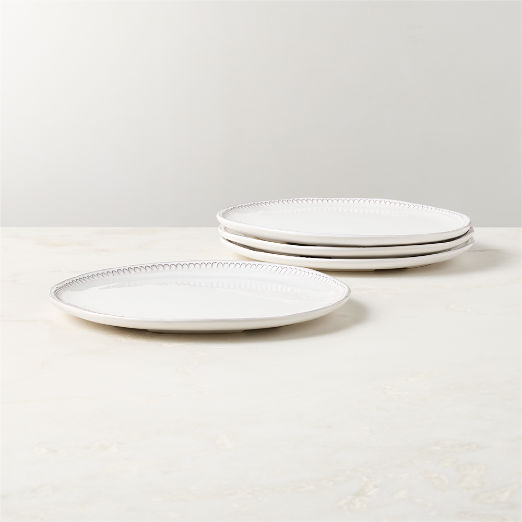 Iliana White Stoneware Dinner Plates Set of 4