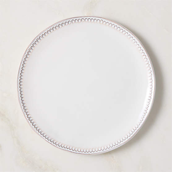 Iliana White Stoneware Dinner Plate