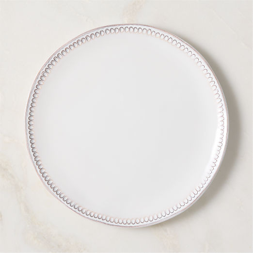 Iliana White Stoneware Dinner Plate