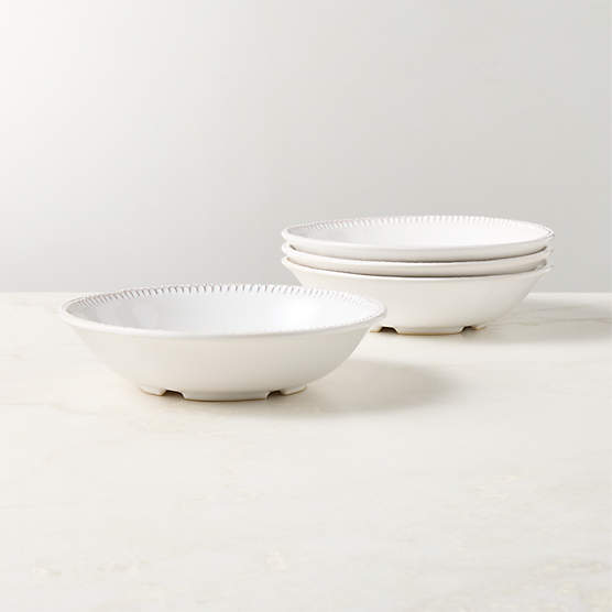 Iliana White Stoneware Pasta Bowls Set of 4