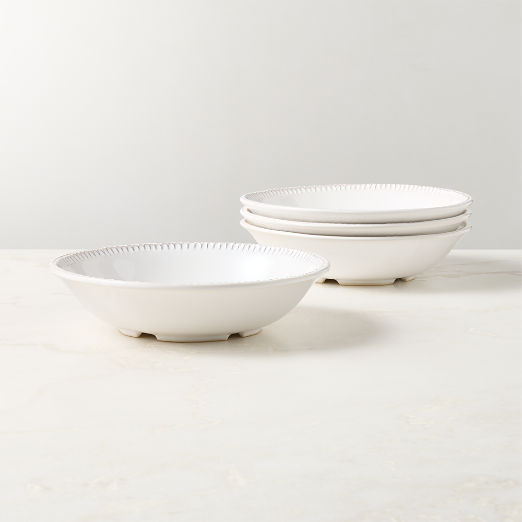 Iliana White Stoneware Pasta Bowls Set of 4