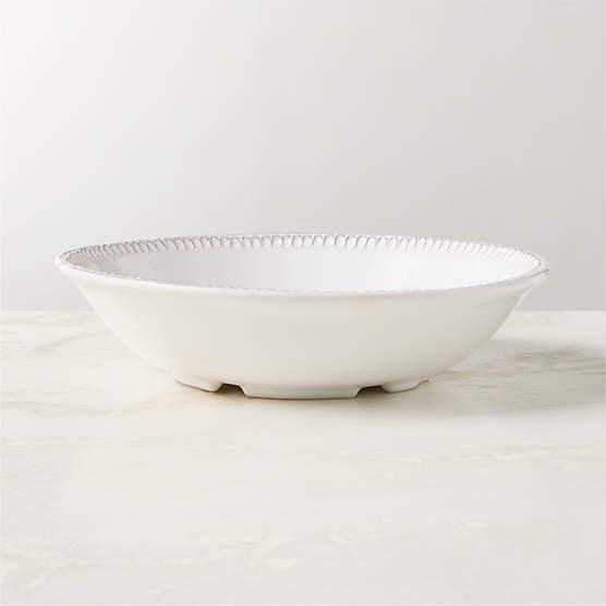 Iliana White Stoneware Pasta Bowl