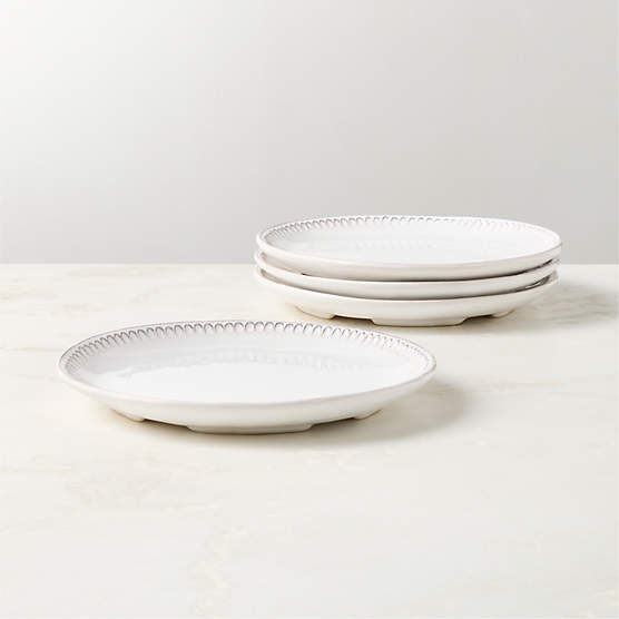 Iliana White Stoneware Salad Plates Set of 4