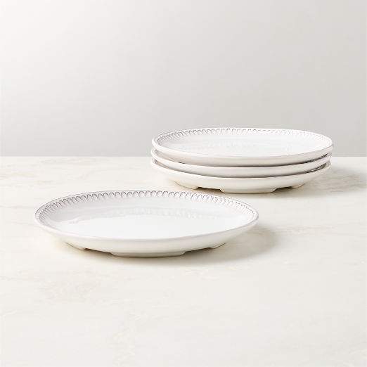 Iliana White Stoneware Salad Plates Set of 4
