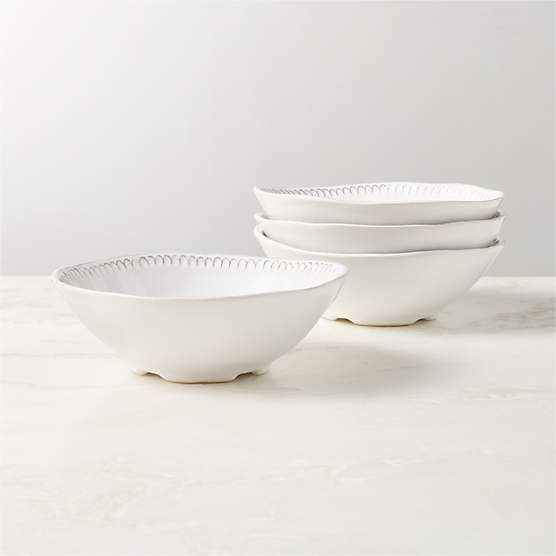 Iliana White Stoneware Soup Bowls Set of 4