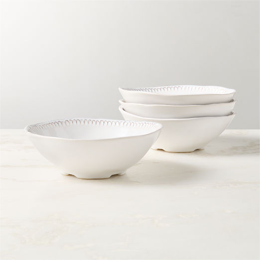 Iliana White Stoneware Soup Bowls Set of 4