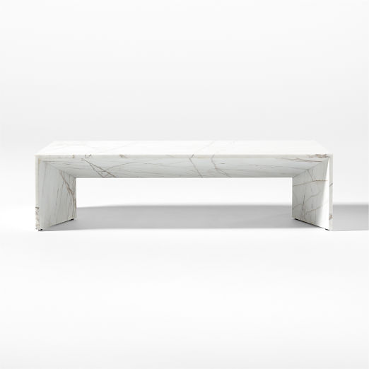 Ilise White Marble Indoor/Outdoor Coffee Table