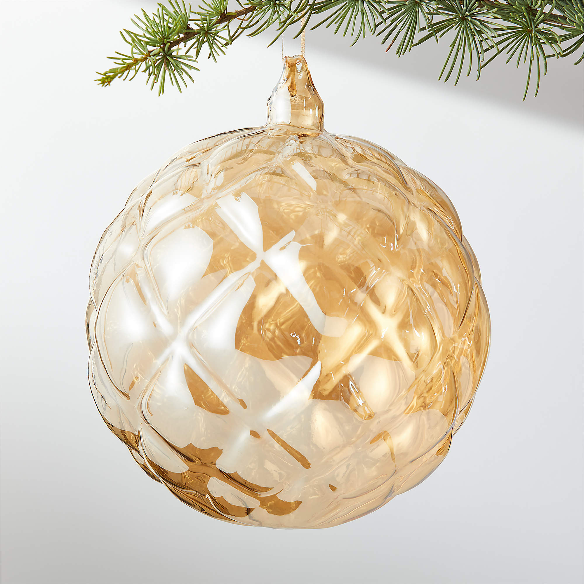 Illusion Amber Christmas Tree Ornaments | CB2