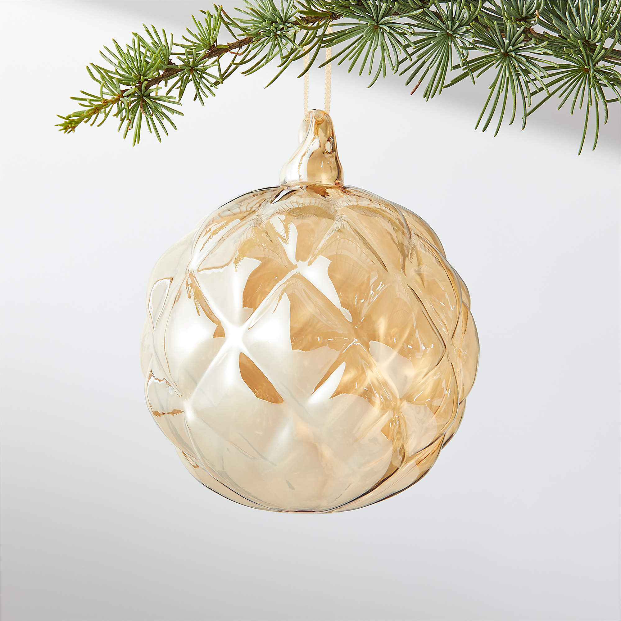 Illusion Amber Christmas Tree Ornaments | CB2