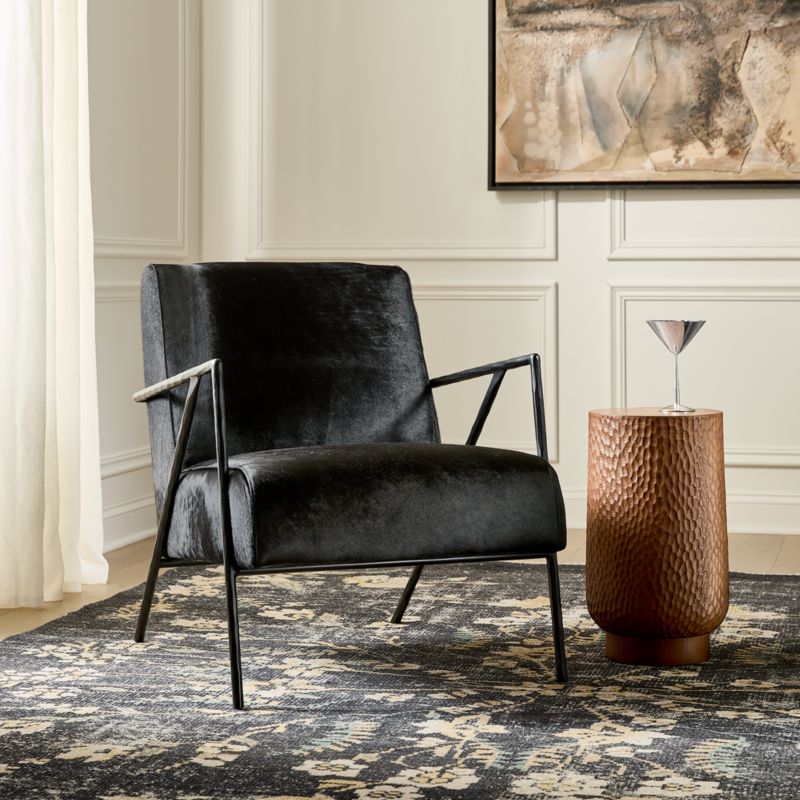 Imogene Black Hide Lounge Chair - image 4 of 9