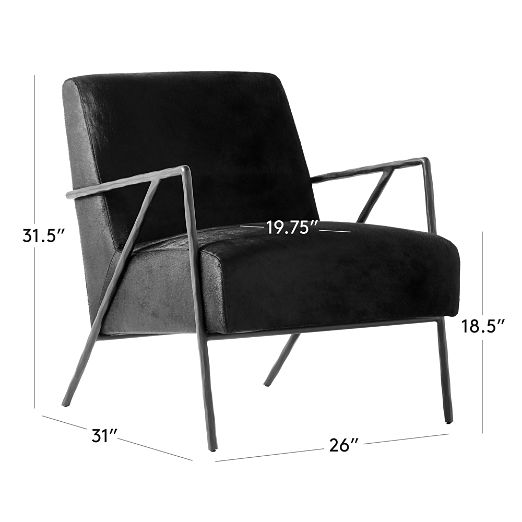 Imogene Black Hide Lounge Chair