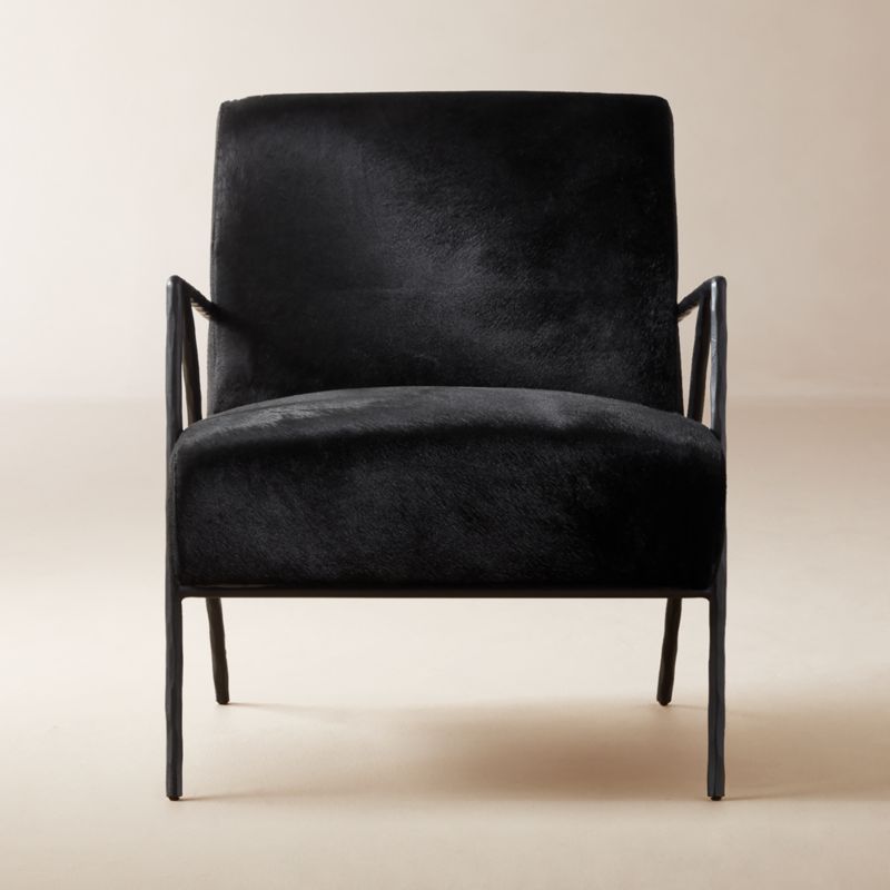 Imogene Black Hide Lounge Chair - image 0 of 9