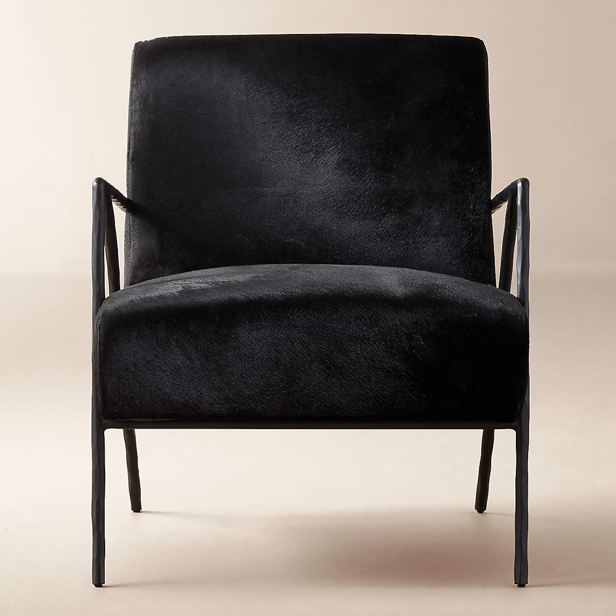 Imogene Black Hide Lounge Chair CB2