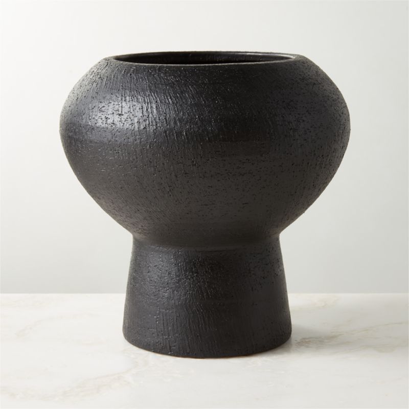 Imre Black Ceramic Vase - image 2 of 12