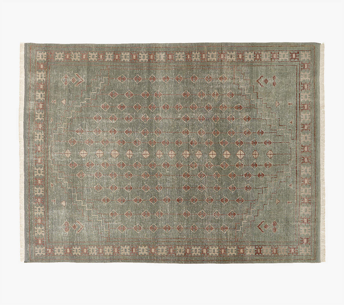 Inaz Modern HandKnotted Neutral Wool Area Rug 9'x12' + Reviews CB2