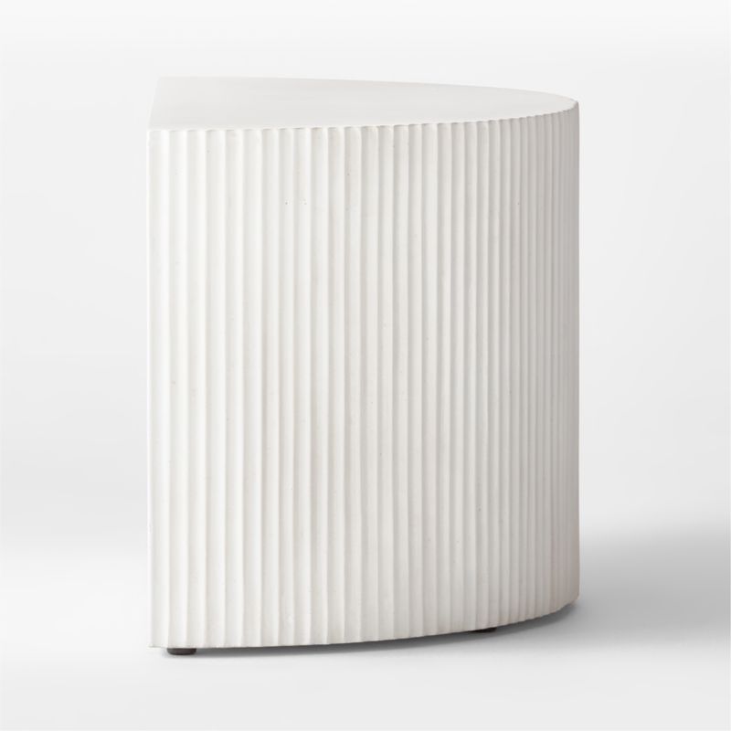 Incovo Short White Modern Half-Moon Side Table + Reviews | CB2