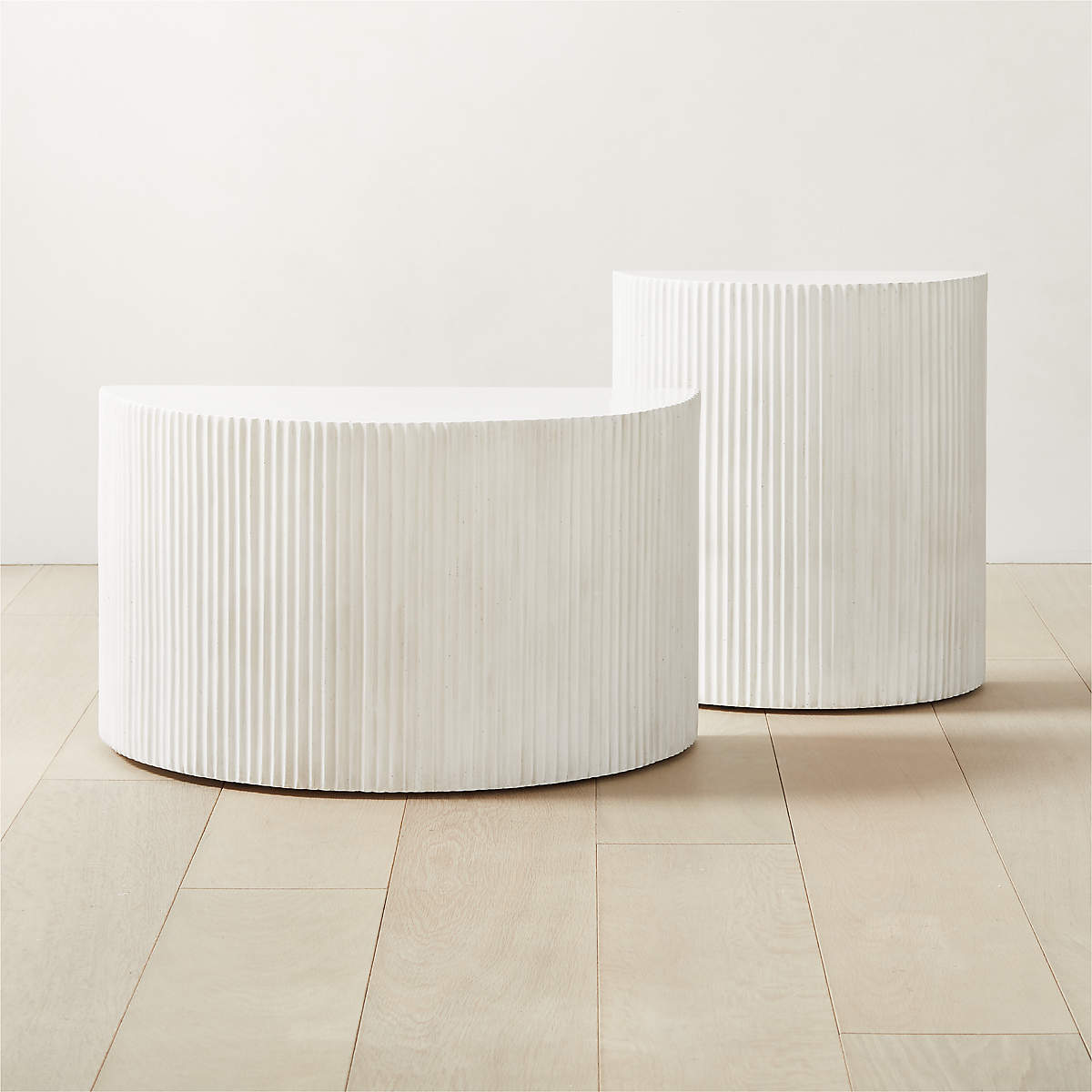 2Piece Incovo White HalfMoon Side Table Set CB2 Canada