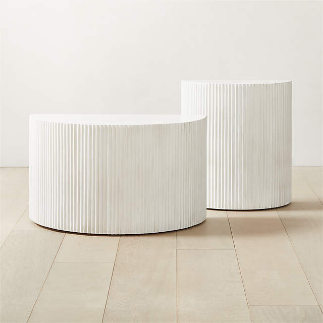 Incovo Short White Modern Half-Moon Side Table + Reviews | CB2