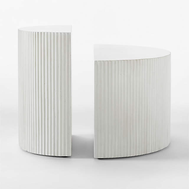 Incovo White Half-Moon Side Tables | Cb2