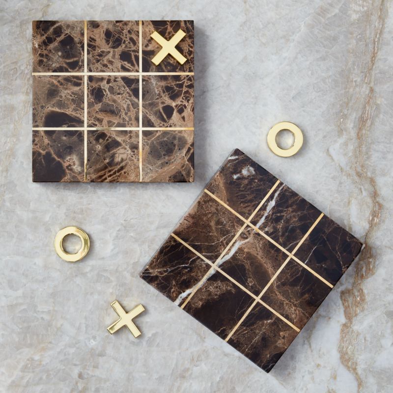 Indah Brown Marble Tic-Tac-Toe - image 1 of 4