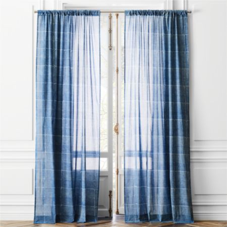 indigo curtain fabric