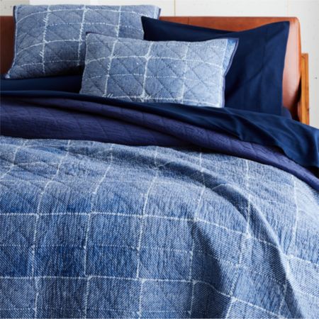 Indigo Block Print Quilt Cb2