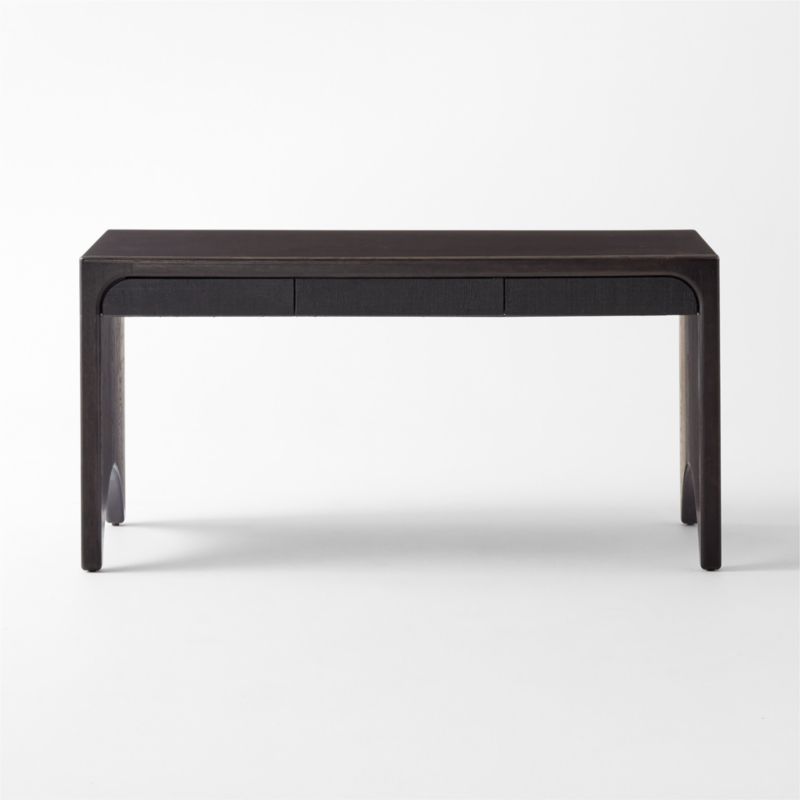 Ines 3-Drawer Black Wood Desk - image 3 of 8