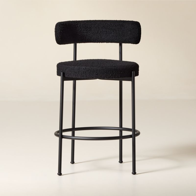 Inesse Black Boucle Counter Stool - image 0 of 6