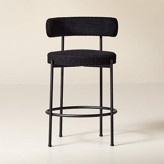 Inesse Black Boucle Counter Stool