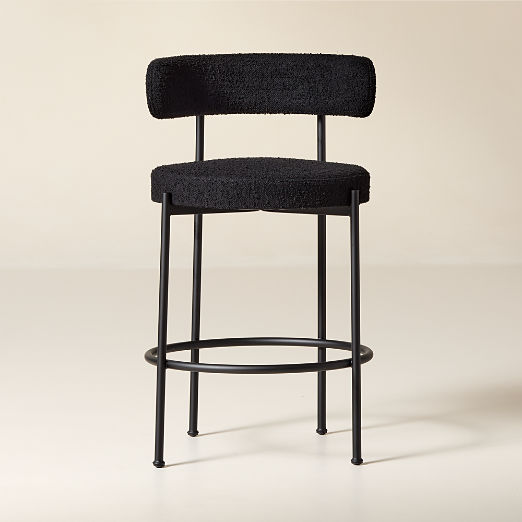 Inesse Black Boucle Counter Stool