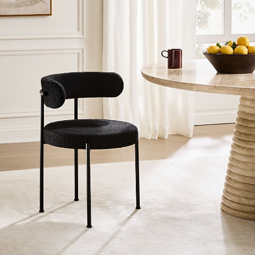 Inesse Black Boucle Dining Chair